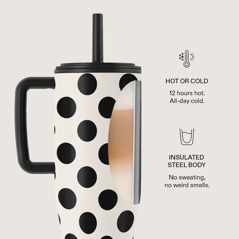 Burga 40oz (1.2L) Insulated Stainless Steel Tumbler with Handle & Leakproof Straw Lid – Double Wall Vacuum Travel Mug, Keeps Drinks Hot up to 12 Hours & Cold All Day, Cup Holder Friendly Reusable Bottle Spoiled - Image 5